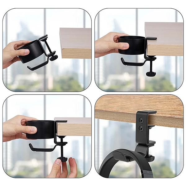 Porte-gobelet De Bureau Avec Crochet pour Casque D’écoute – Image 6